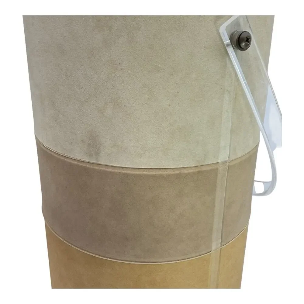Vintage MCM Style Morgan Designs Bucket Brigade Ice Bucket Faux Suede w Lid‎